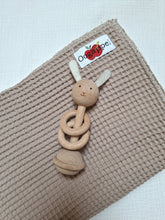 Afbeelding in Gallery-weergave laden, Kinderwagendeken Wafelstof &amp; Teddy Donker Beige
