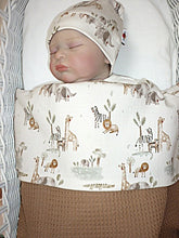 Afbeelding in Gallery-weergave laden, Deken Kinderwagen  Wafel Cacao Bruin en Jersey Wildlife
