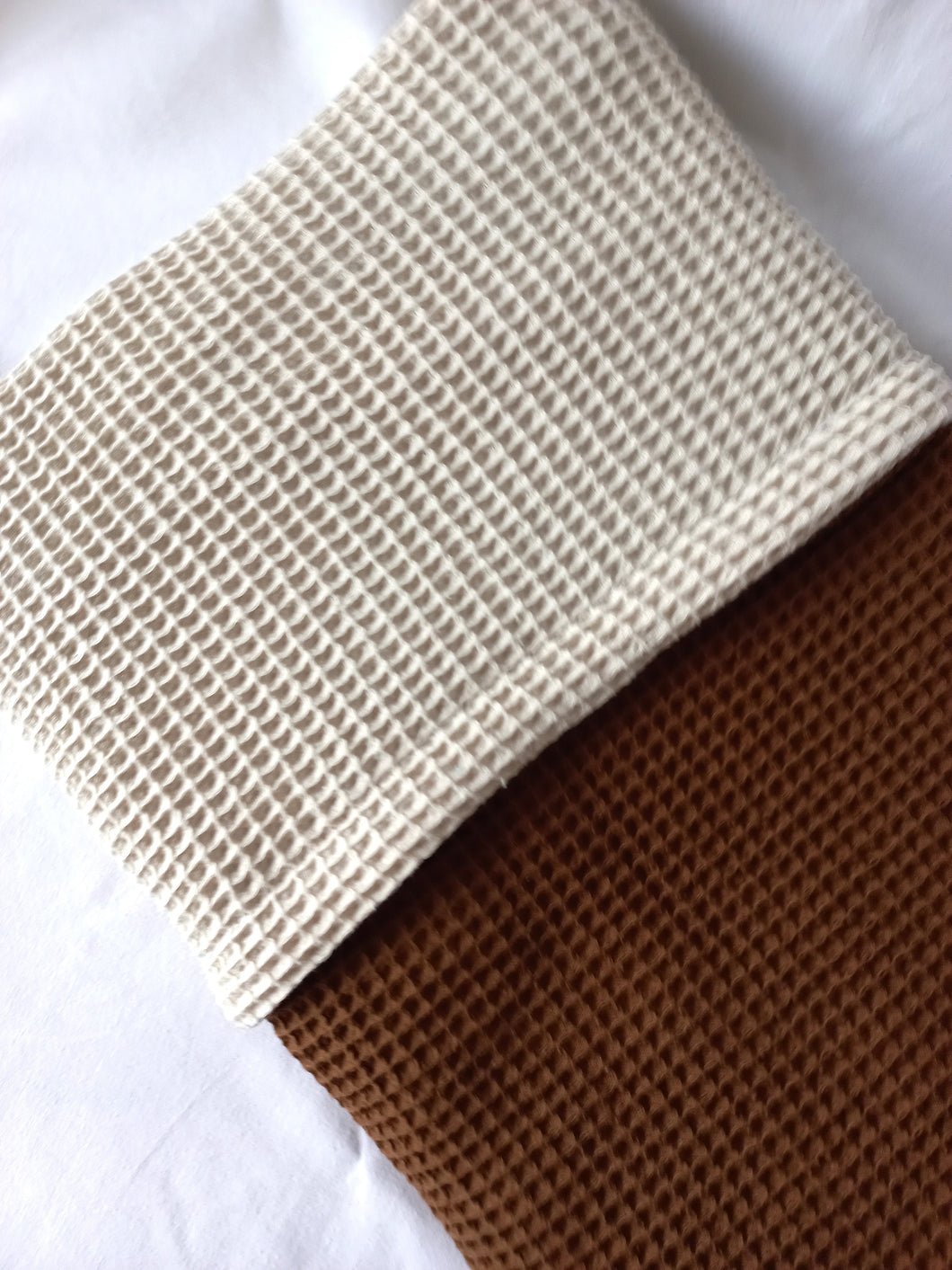 Deken Wafelstof Dubbel Laags Bruin-Licht Beige
