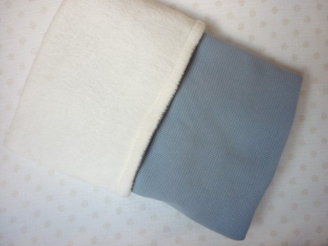 Deken Teddy Tricot Wafel Blauw