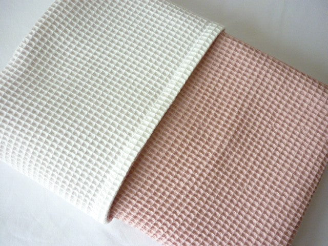 Deken Wafelstof Dubbel Laags Roze-Ecru