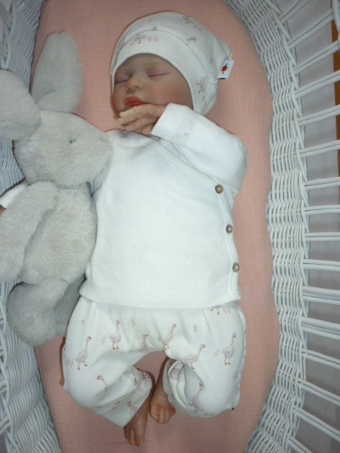 New Born Set Eendjes (2-delig) Broekje en Mutsje Ecru