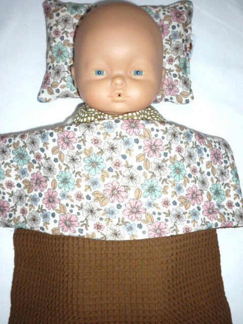 Poppendekentje met Kussentje Bloemetjes