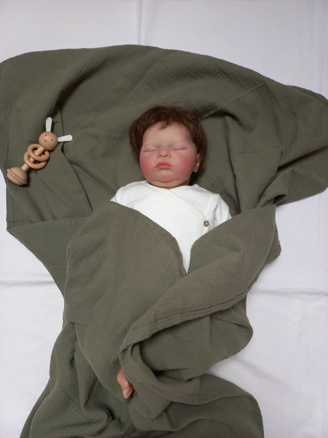 Hydrofiele Doek XXL Swaddle Inbakerdoek Olijf Groen